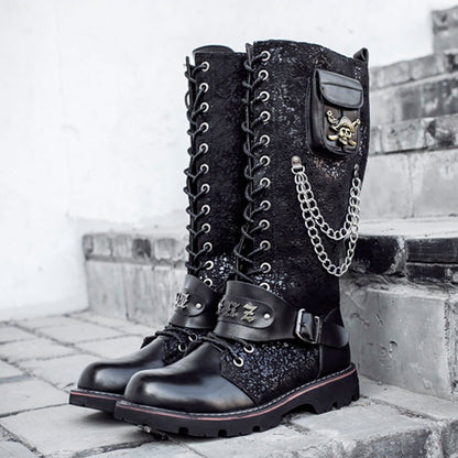 Tristan Moonbeam - Gothic Steampunk Riding Boots by The Nevermore – Unique Steampunk Fashion by Nevermore Lifestyle & Tech | 38 Black