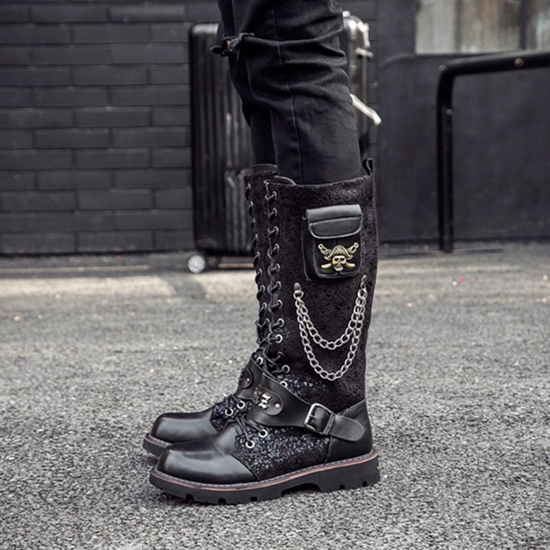 Tristan Moonbeam - Gothic Steampunk Riding Boots by The Nevermore – Unique Steampunk Fashion by Nevermore Lifestyle & Tech | 38 Black