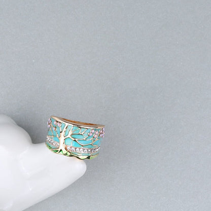Turquoise Enamel Ring - Aurelia Vein by The Nevermore – Unique Rings for Women by The Nevermore | 5th