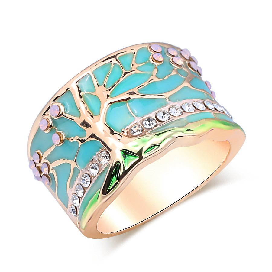 Turquoise Enamel Ring - Aurelia Vein by The Nevermore – Unique Rings for Women by The Nevermore | 5th