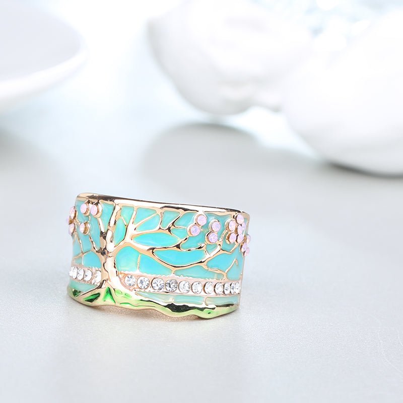 Turquoise Enamel Ring - Aurelia Vein by The Nevermore – Unique Rings for Women by The Nevermore | 5th