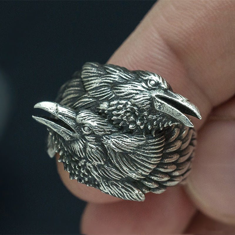 Two Black Crows - The Nevermore Gothic Ring – Unique Gothic Rings by Nevermore Lifestyle & Tech | 10 number Silver