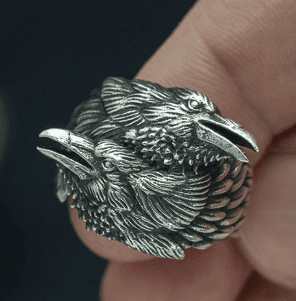 Two Black Crows - The Nevermore Gothic Ring – Unique Gothic Rings by Nevermore Lifestyle & Tech | 10 number Silver
