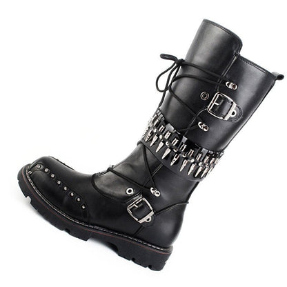 Ulysses - Steampunk Motorcycle Boots by The Nevermore – Unique Gothic Fashion by Nevermore Lifestyle & Tech | 38 Black