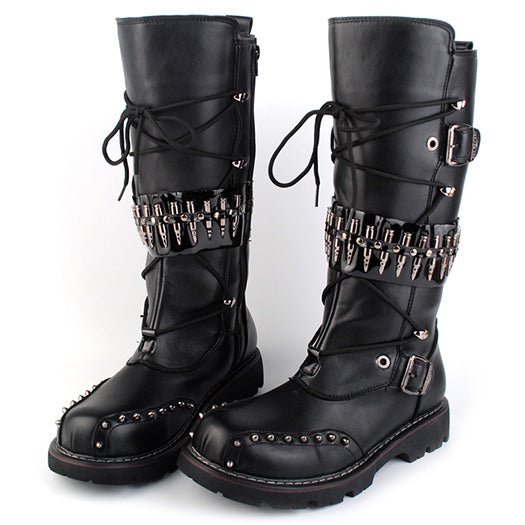 Ulysses - Steampunk Motorcycle Boots by The Nevermore – Unique Gothic Fashion by Nevermore Lifestyle & Tech | 38 Black