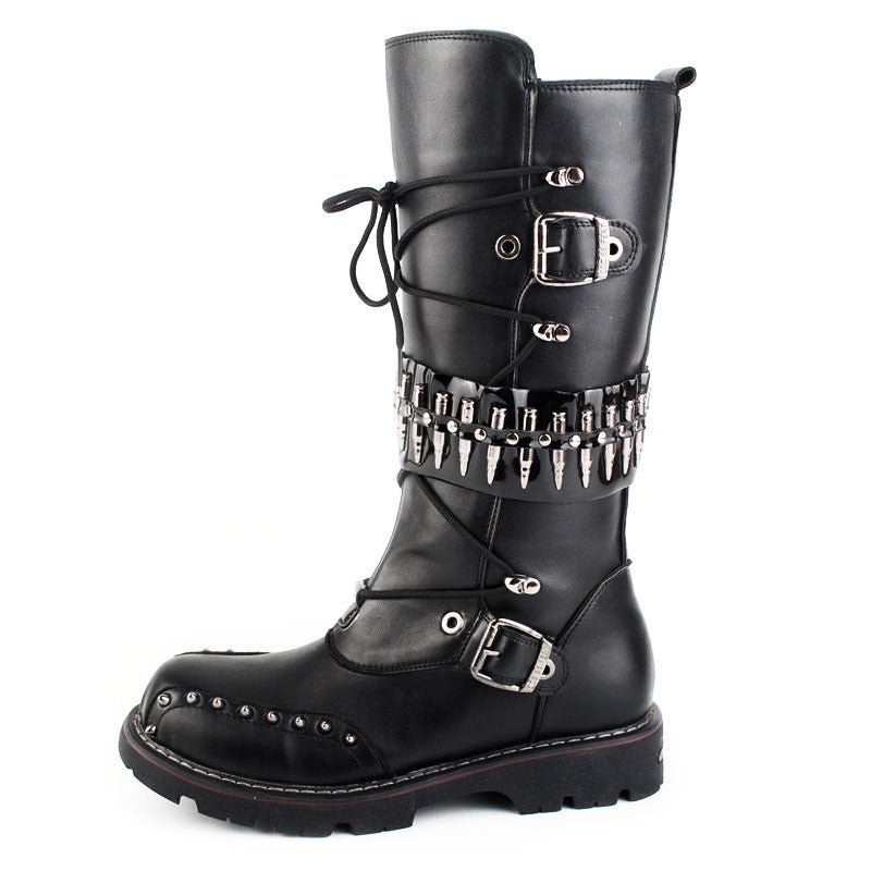Ulysses - Steampunk Motorcycle Boots by The Nevermore – Unique Gothic Fashion by Nevermore Lifestyle & Tech | 38 Black