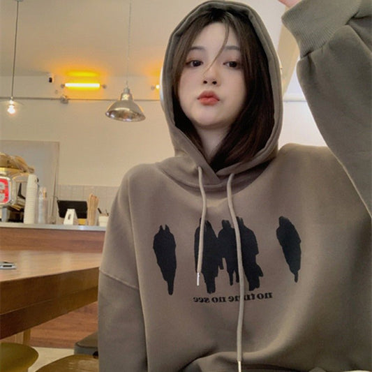 Urban Ease - The Nevermore Women's Loose Hooded Sweatshirt – Unique Hoodies by Nevermore Lifestyle & Tech | One size Grey