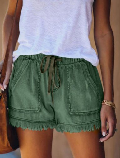 Casual High-waisted Thin Denim Shorts