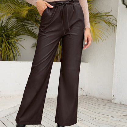 UrbanGloss - Wide-Leg PU Leather Pants by The Nevermore
