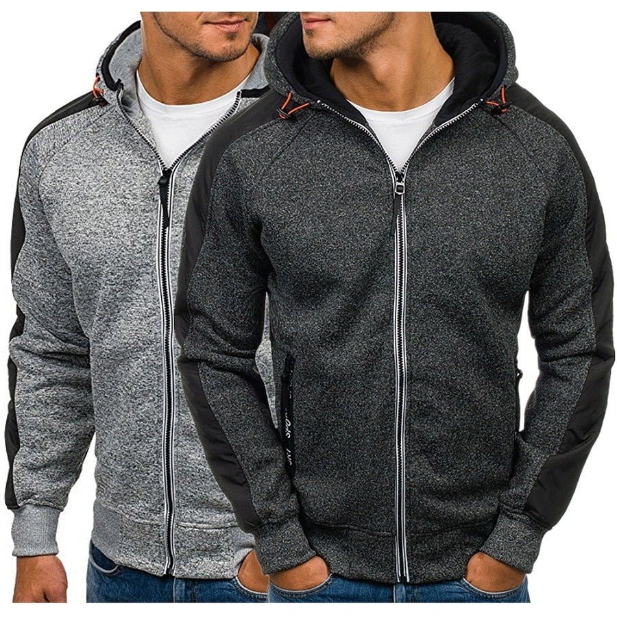 Colorblock Hooded Men's Sweatshirt Jacket