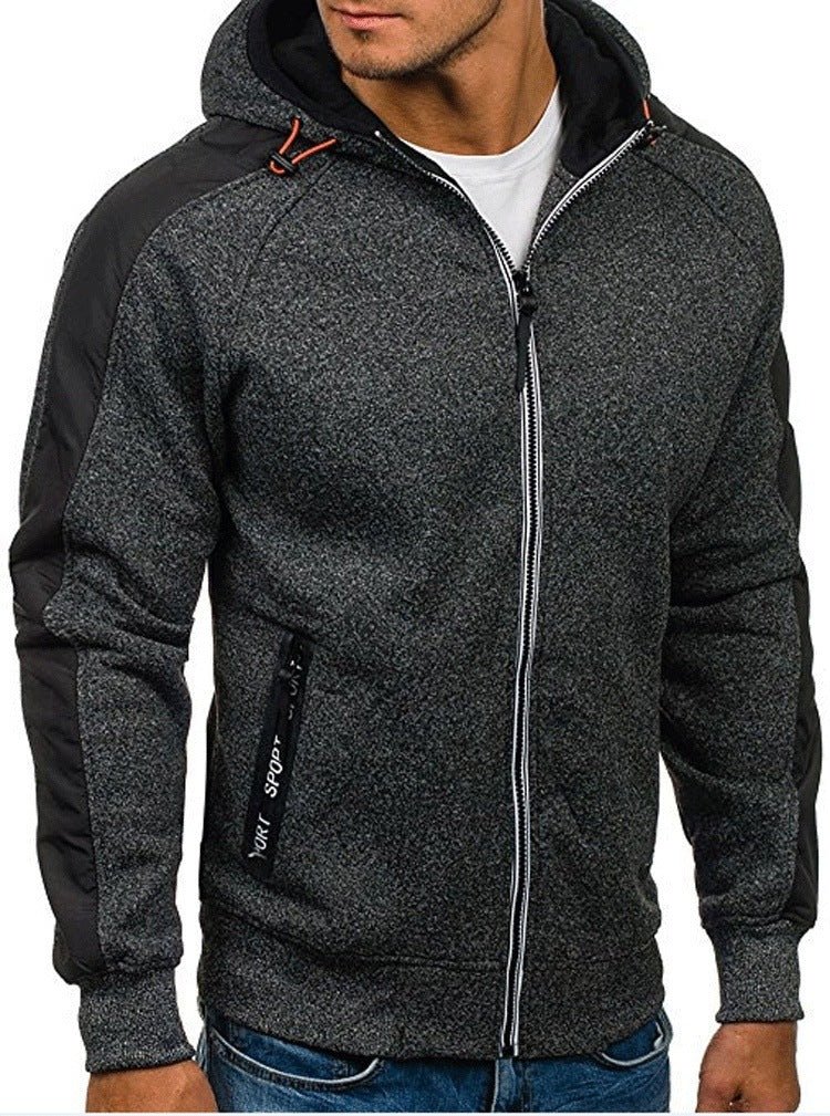 Colorblock Hooded Men's Sweatshirt Jacket