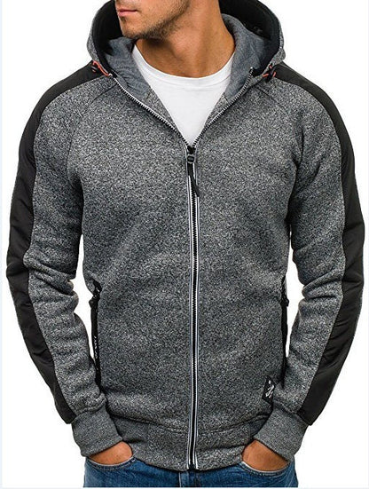 Colorblock Hooded Men's Sweatshirt Jacket