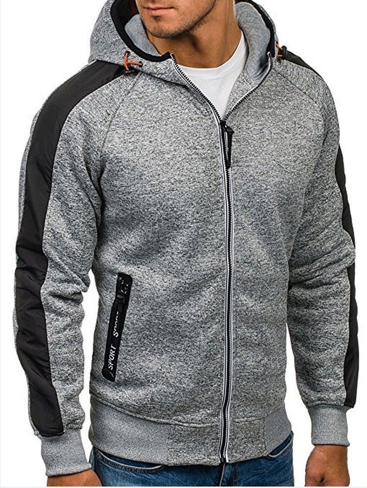 Colorblock Hooded Men's Sweatshirt Jacket