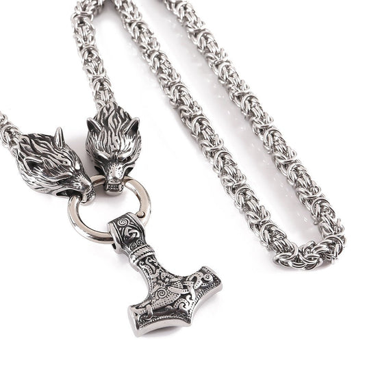 Valhalla's Wrath Hammer - Viking Pendant Necklace by The Nevermore – Unique Gothic Jewelry by Nevermore Lifestyle & Tech | 50cm Silver