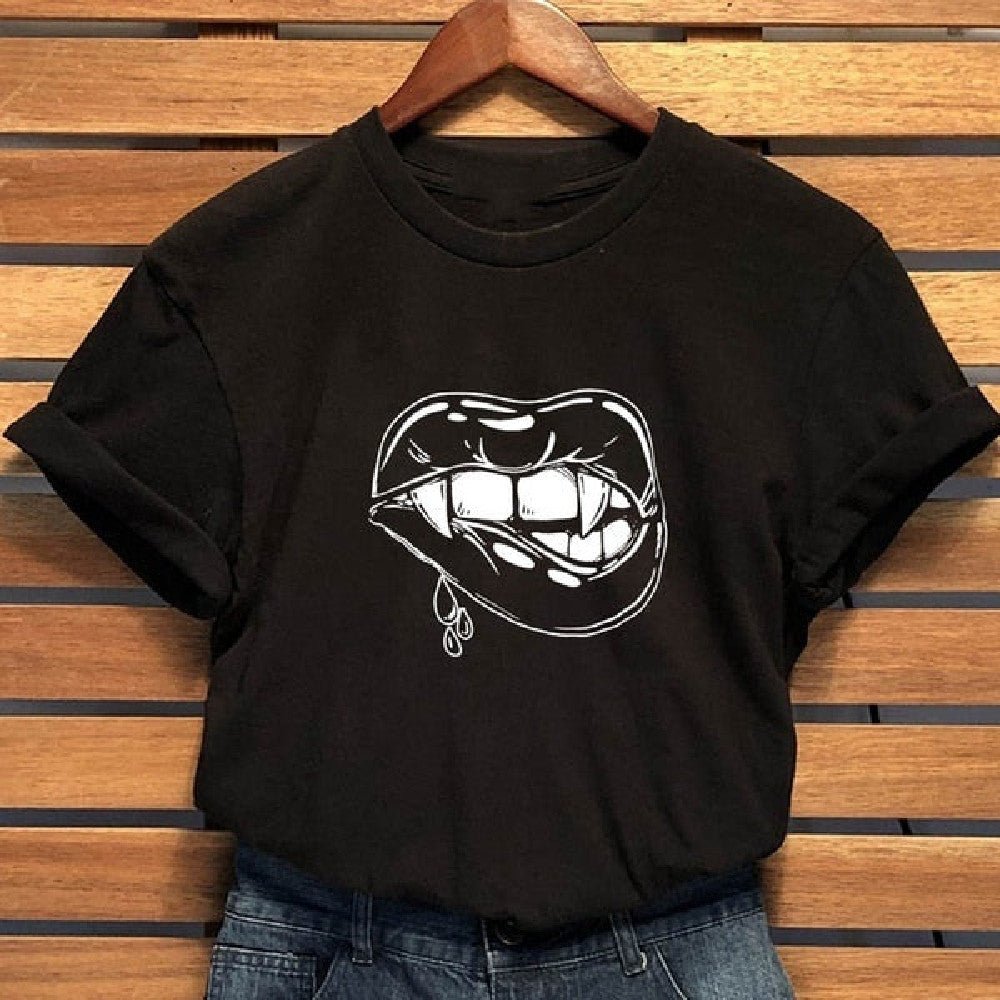 Vampire Black And White - The Nevermore Gothic T-Shirt – Unique Gothic Fashion by Nevermore Lifestyle & Tech | 2XL Black