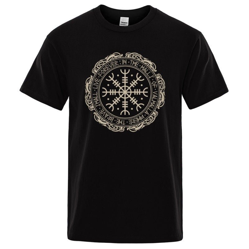 Vegvisir Viking Compass - The Nevermore Gothic T-Shirt for Men – Unique Gothic Fashion for Men by Nevermore Lifestyle & Tech | 2XL Black