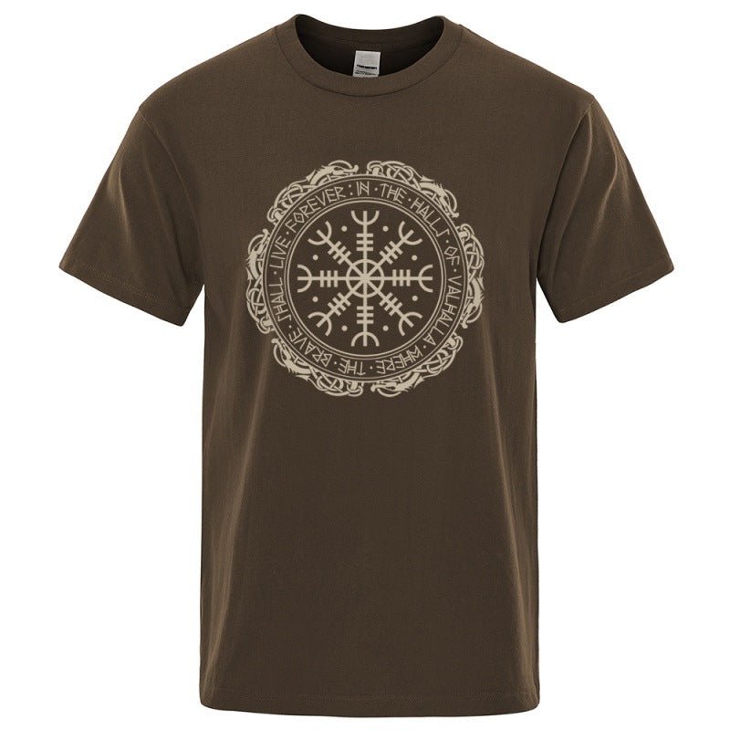 Vegvisir Viking Compass - The Nevermore Gothic T-Shirt for Men – Unique Gothic Fashion for Men by Nevermore Lifestyle & Tech | 2XL Black