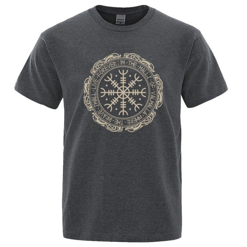 Vegvisir Viking Compass - The Nevermore Gothic T-Shirt for Men – Unique Gothic Fashion for Men by Nevermore Lifestyle & Tech | 2XL Dark grey