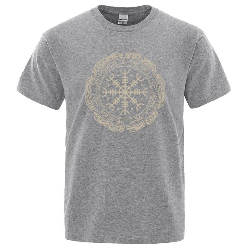 Vegvisir Viking Compass - The Nevermore Gothic T-Shirt for Men – Unique Gothic Fashion for Men by Nevermore Lifestyle & Tech | 2XL Grey