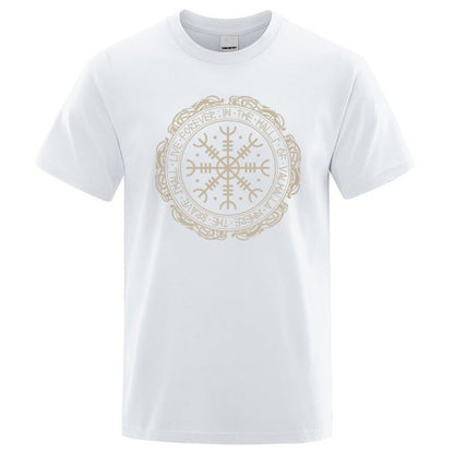 Vegvisir Viking Compass - The Nevermore Gothic T-Shirt for Men – Unique Gothic Fashion for Men by Nevermore Lifestyle & Tech | 2XL White