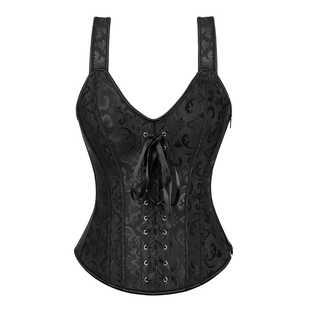 Velora – Gothic Halter Jacquard Corset by The Nevermore – Unique Gothic Fasfion for Women by Nevermore Lifestyle & Tech | 2XL Black