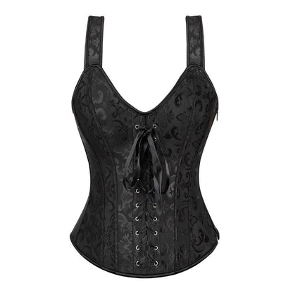Velora – Gothic Halter Jacquard Corset by The Nevermore – Unique Gothic Fasfion for Women by Nevermore Lifestyle & Tech | 2XL Black