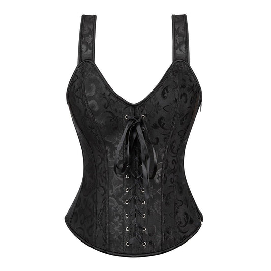Velora – Gothic Halter Jacquard Corset by The Nevermore – Unique Gothic Fasfion for Women by Nevermore Lifestyle & Tech | 2XL Black