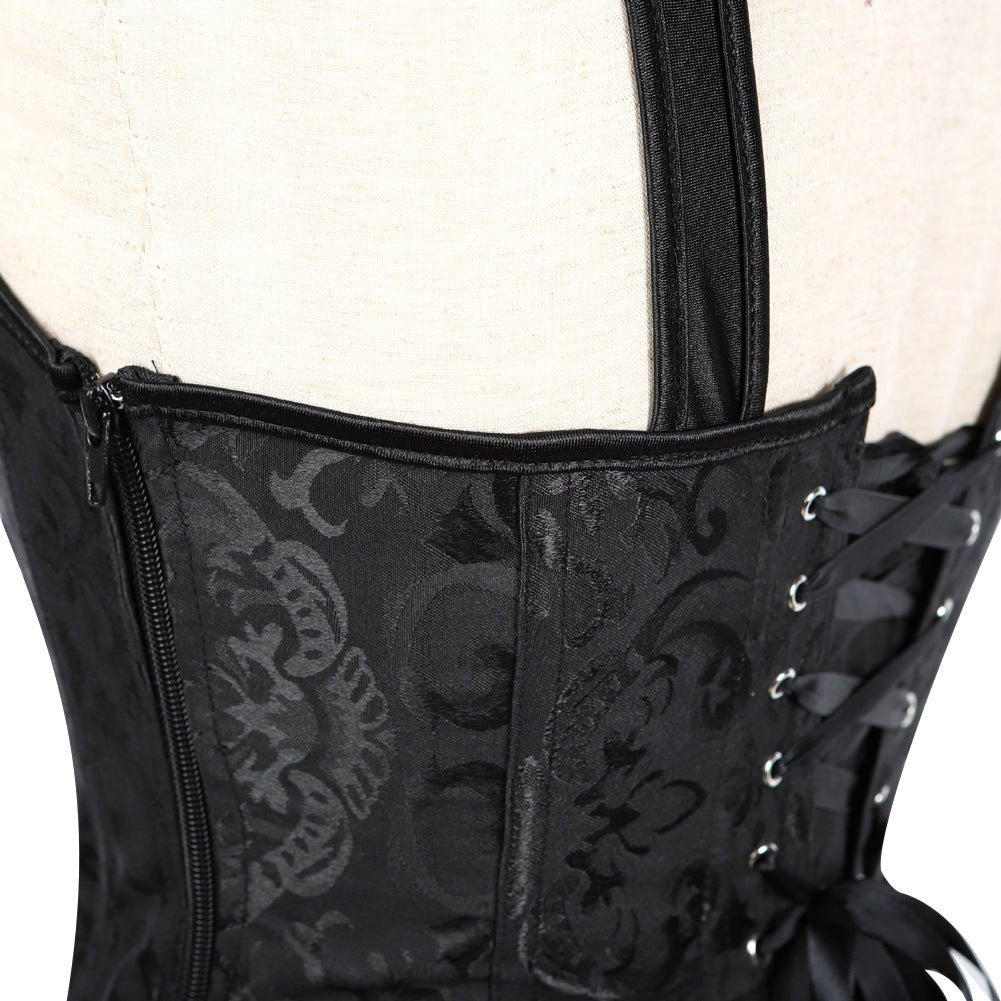 Velora – Gothic Halter Jacquard Corset by The Nevermore – Unique Gothic Fasfion for Women by Nevermore Lifestyle & Tech | 2XL Cream