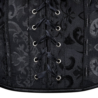 Velora – Gothic Halter Jacquard Corset by The Nevermore – Unique Gothic Fasfion for Women by Nevermore Lifestyle & Tech | 2XL White