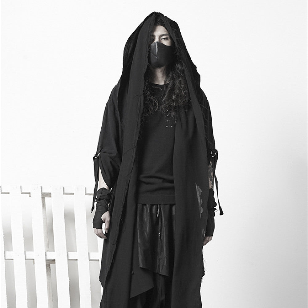 Veloria Dusk – Gothic Cotton Cape by The Nevermore – Unique Gothic Fashion for Men by Nevermore Lifestyle & Tech | 2XL Black