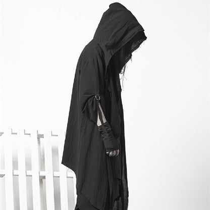 Veloria Dusk – Gothic Cotton Cape by The Nevermore – Unique Gothic Fashion for Men by Nevermore Lifestyle & Tech | 2XL Black
