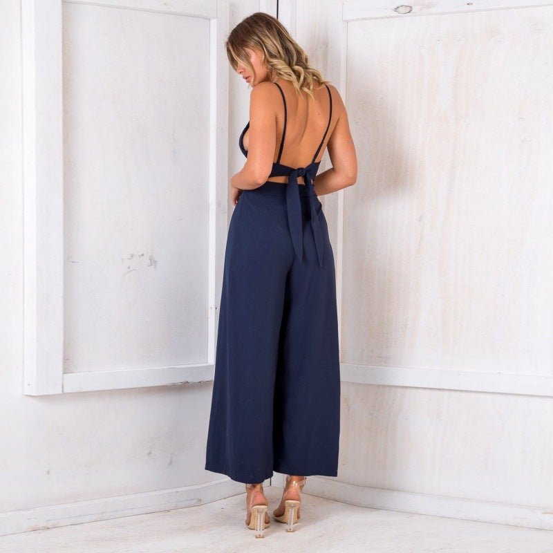 VelouraFlow - Elegant Wide-Leg Jumpsuit by The Nevermore