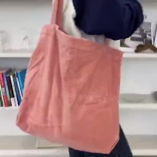 Velvet Groove Corduroy Tote - Large Retro Plush Bag by The Nevermore