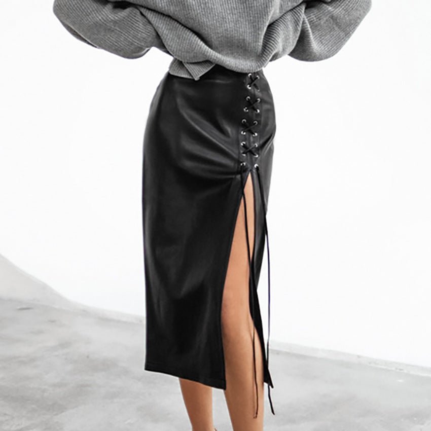 Venice Duncan - The Nevermore Women's Leather Skirt – Unique Fashion for Women by Nevermore Lifestyle & Tech | L Black