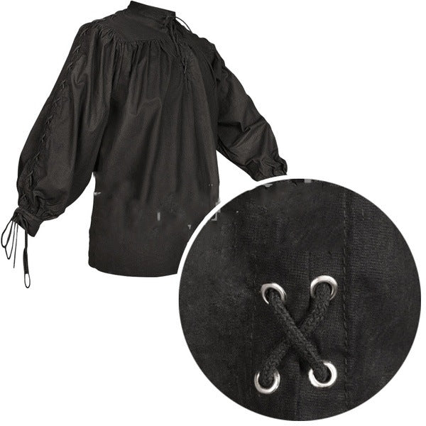 Verne - The Nevermore Men Bandage Long Sleeve Gothic Shirts – Unique Steampunk Fashion by Nevermore Lifestyle & Tech | 2XL Apricot