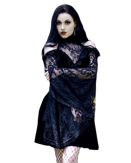 Vesper Hollow – Gothic High Waist Dress by The Nevermore – Unique Gothic Dresses by Nevermore Lifestyle & Tech | L Black