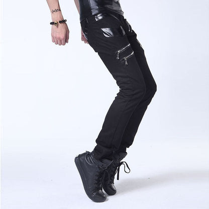 Victor Copperstone pants with studs - The Nevermore Steampunk Pants for Men – Unique Pants by Nevermore Lifestyle & Tech | 27 Black