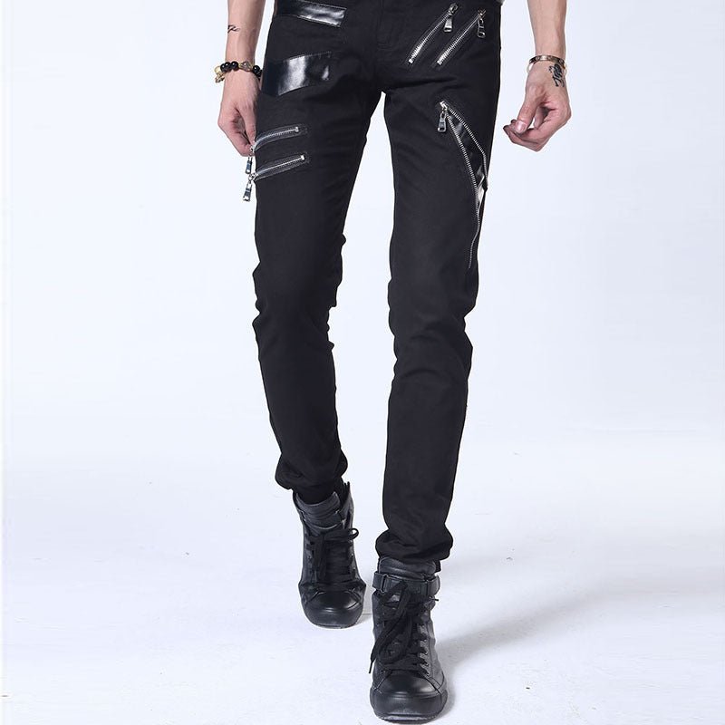 Victor Copperstone pants with studs - The Nevermore Steampunk Pants for Men – Unique Pants by Nevermore Lifestyle & Tech | 27 Black