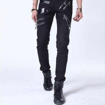 Victor Copperstone pants with studs - The Nevermore Steampunk Pants for Men – Unique Pants by Nevermore Lifestyle & Tech | 27 Black