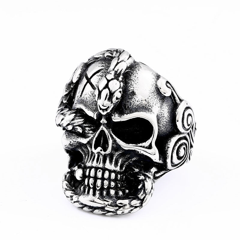 Victor Nightborne Skull - The Nevermore Gothic Ring Stainless Steel – Unique Gothic Jewelry by Nevermore Lifestyle & Tech | Size 10 Silver