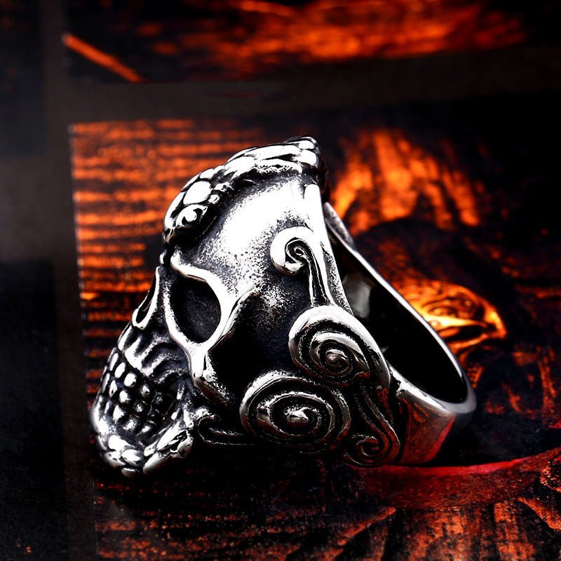 Victor Nightborne Skull - The Nevermore Gothic Ring Stainless Steel – Unique Gothic Jewelry by Nevermore Lifestyle & Tech | Size 10 Silver