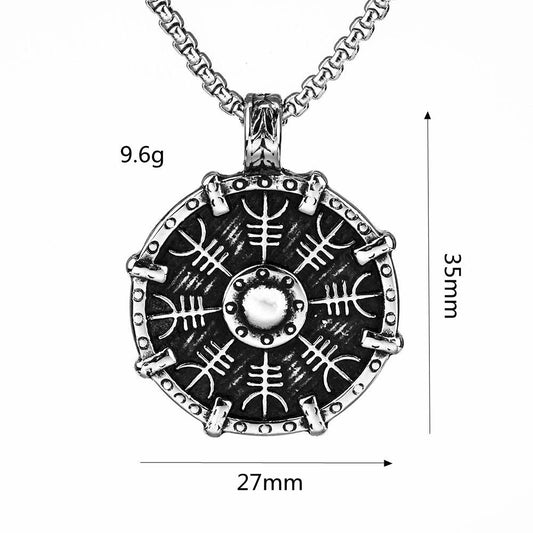 Viking Shield - The Nevermore Gothic Pendant Necklace Titanium Steel