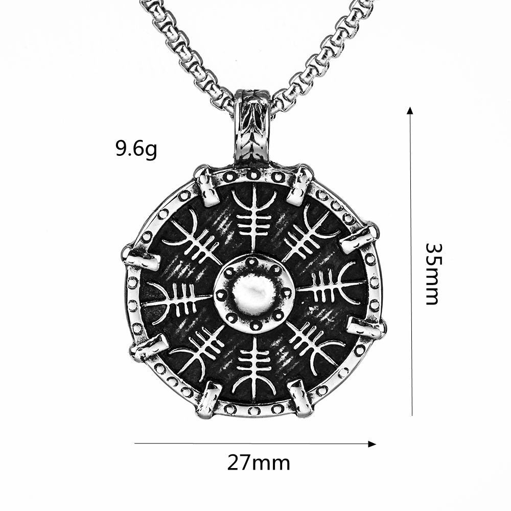 Viking Shield - The Nevermore Gothic Pendant Necklace Titanium Steel