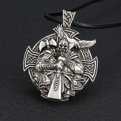 Viktor Dusk - Gothic Cross Crow Pendant by The Nevermore – Unique Gothic Jewelry by Nevermore Lifestyle & Tech | Silver leather cord