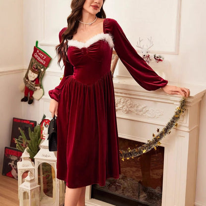 Vintage Velvet - Christmas Dress by The Nevermore – Unique Dresses by Nevermore Lifestyle & Tech | L Wine Red