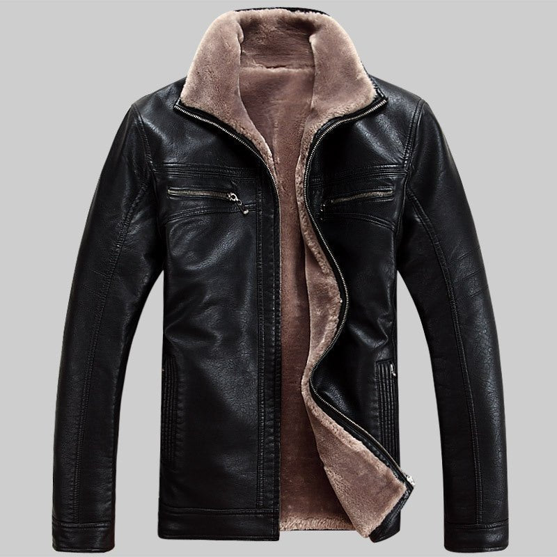 Viper - The Nevermore Fur Collar Leather Jacket for Men – Unique Men's Fashion by Nevermore Lifestyle & Tech | 5XL black