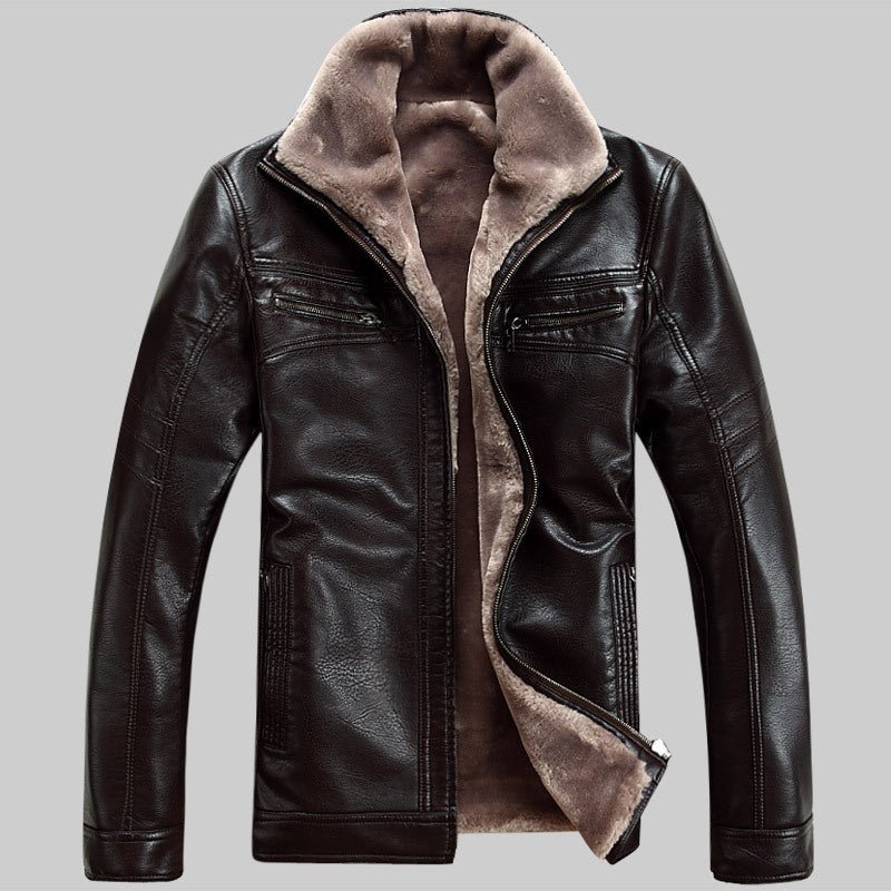 Viper - The Nevermore Fur Collar Leather Jacket for Men – Unique Men's Fashion by Nevermore Lifestyle & Tech | 5XL brown