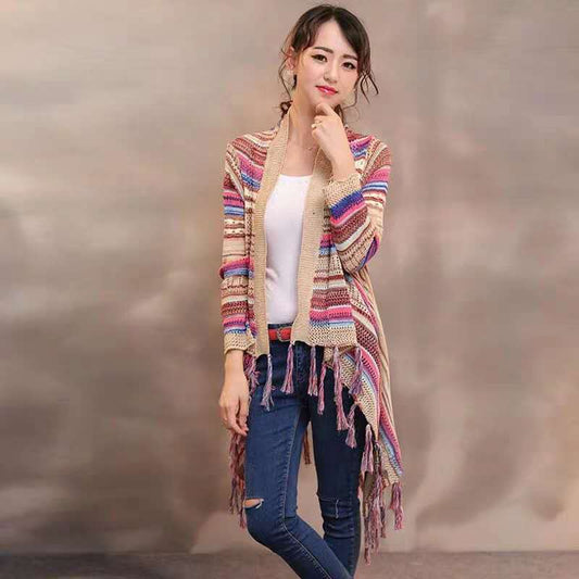 Vira Robards - Cardigan for Autumn by The Nevermore – Unique Cardigans by Nevermore Lifestyle & Tech | One size Beige