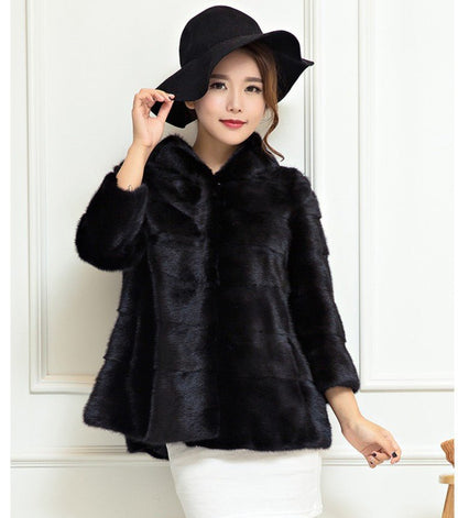 Vivian Chase – Short Faux Fur Jacket by The Nevermore – Unique Fur Coats for Women by Nevermore Lifestyle & Tech | L Black