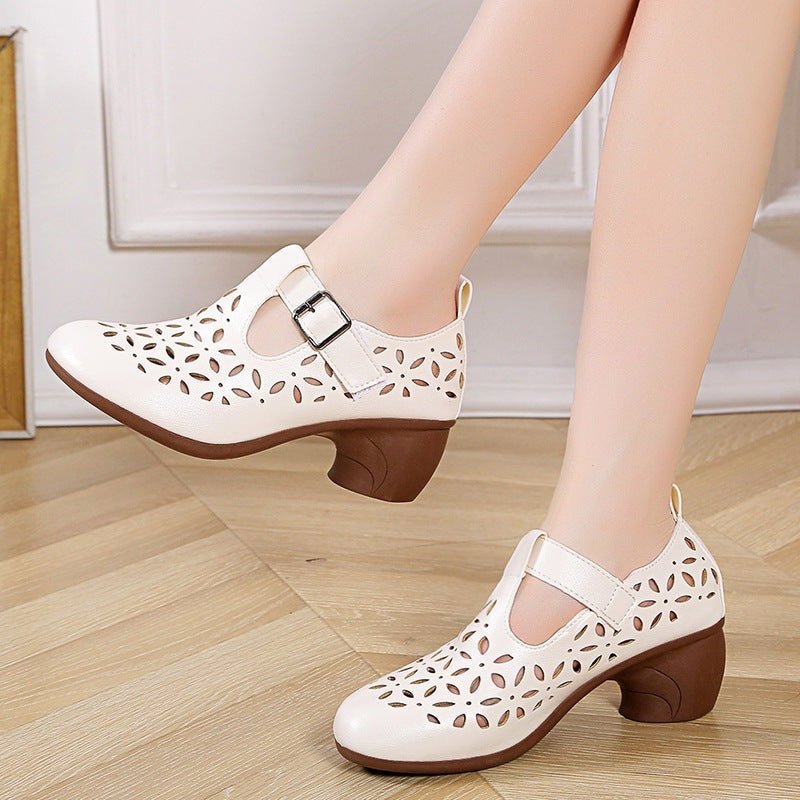 Vivienne Retro High Heel Spring Shoes by The Nevermore – Unique Shoes by Nevermore Lifestyle & Tech | 35 Beige